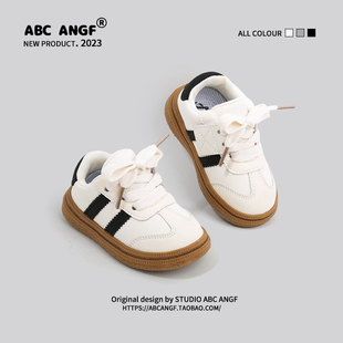 小白鞋 ABC 女童运动鞋 2025春秋婴儿童学步鞋 ANGF官网男童宝宝板鞋