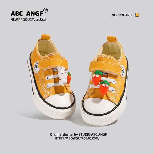 ABCANGF儿童帆布鞋魔术贴春秋