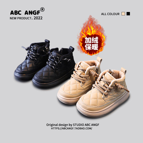 ABCANGF儿童冬季加绒儿童雪地靴