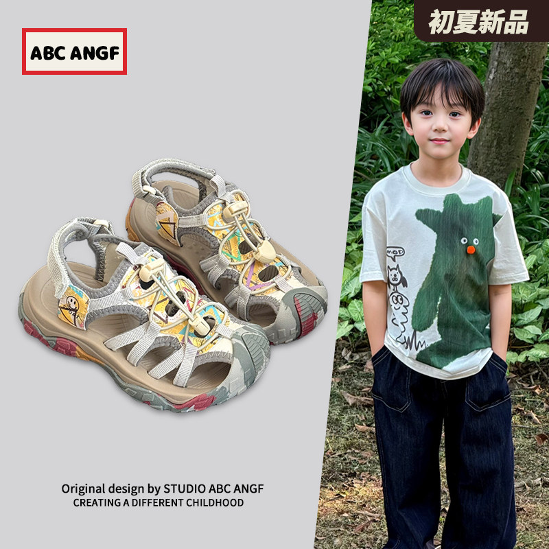 ABCANGF兒童迷彩運動涼鞋溯溪鞋