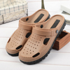 summer man sandals  Baotou Two wear Crocs soft sole Big head melissa waterproof wear-resisting Beach shoes