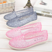 潮果冻沙滩凉鞋 夏季 软 女防滑洞洞鞋 雨鞋 水晶鞋 厚底镂空透气跳舞鞋