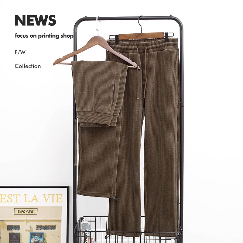 大码女装运动休闲长裤高腰阔腿裤