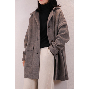 羊绒开衫 重磅高捻加密手工树皮纹连帽中长款 大衣外套 拾壹 东雍