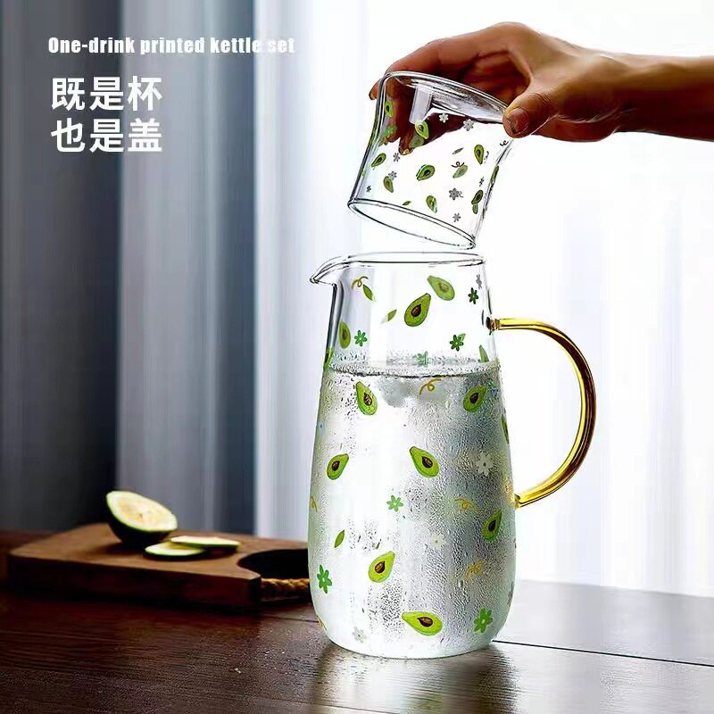 耐高温冷水壶家用大容量高硼硅玻璃凉水壶套装茶壶一人饮水具杯子