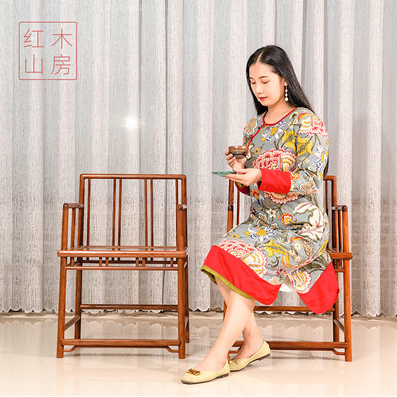 铁力藏铁力木直棂围子玫瑰椅明清古典小姐椅闺房椅休闲会客茶椅