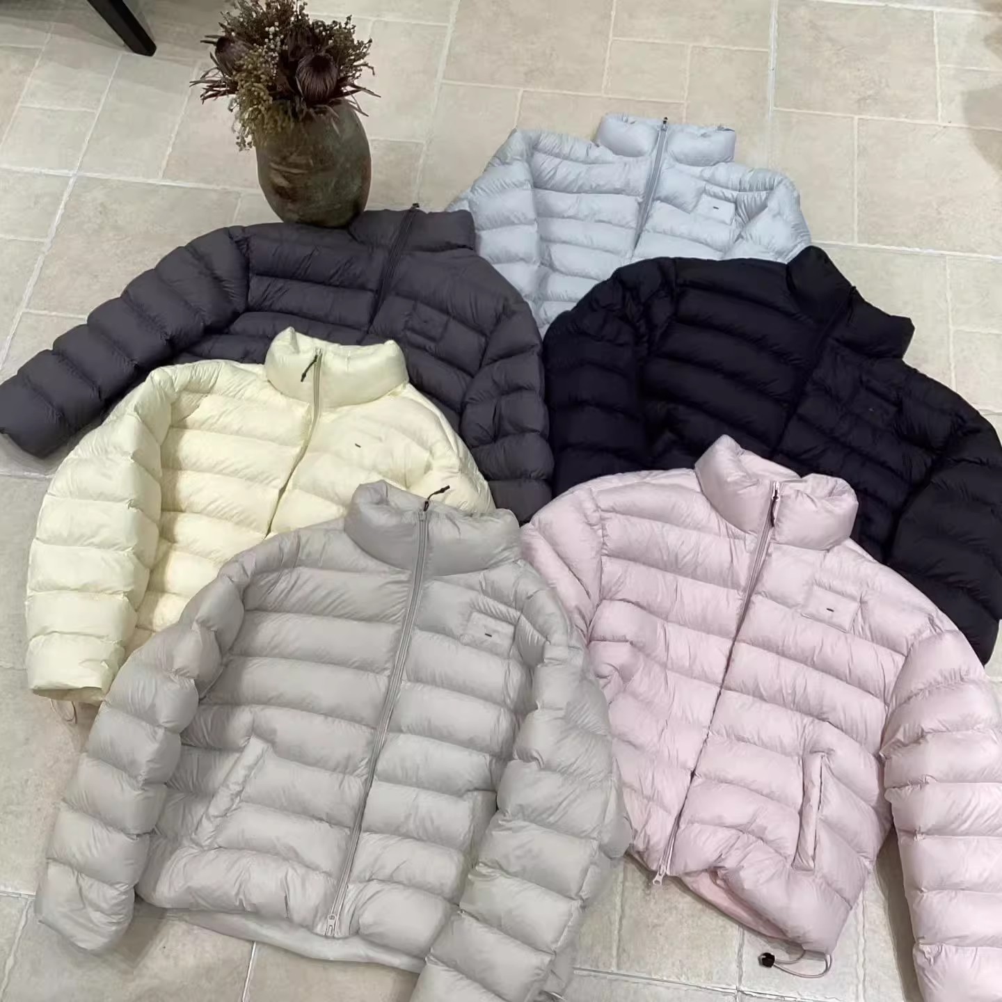 立领排骨羽绒服女90白鸭绒外套潮