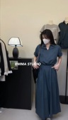 休闲时尚 EMMA 法式 女2024夏短袖 衬衫 高腰半裙两件套 复古牛仔套装
