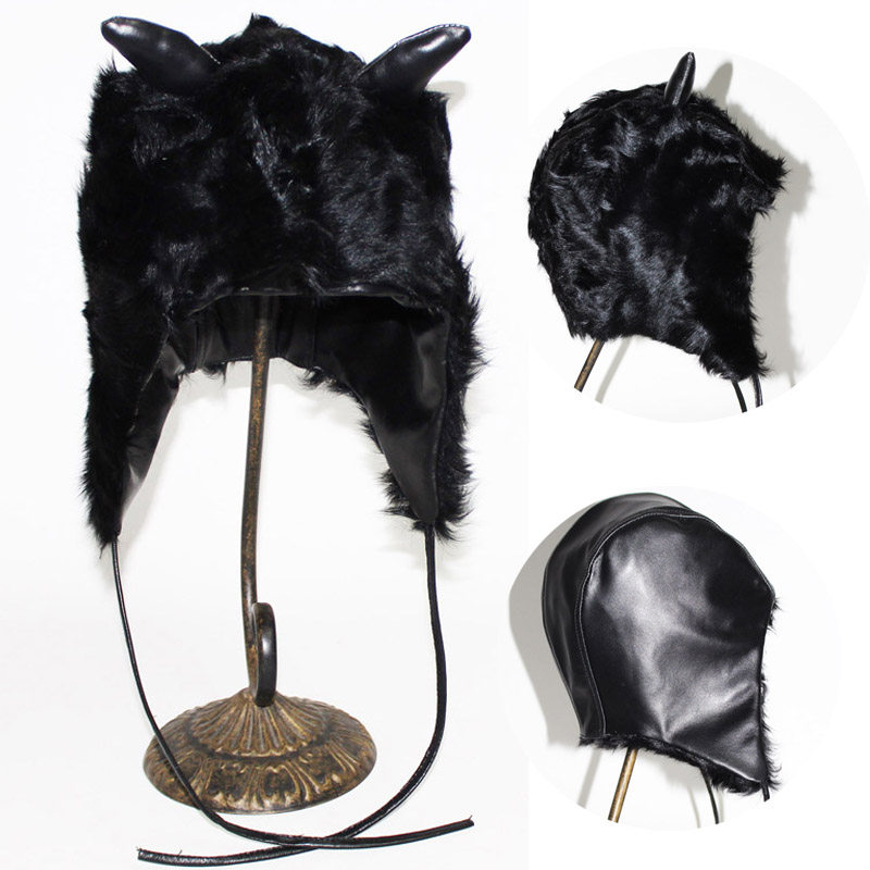 帽子女冬季韩版日系雷锋帽羔羊毛羊皮保暖电动车骑行护耳正反两用