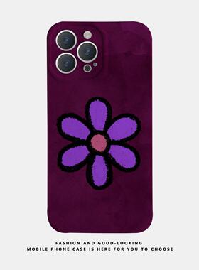 适用苹果华为小众紫色花朵iphone16 14plus12pro新款mate50荣耀80/70X90/s16情侣OPPOreno8/9手机壳iQOO11