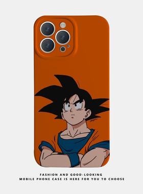 适用华为oppo苹 果iqoo荣耀iphone16 14promax/15pro/13/12/11/mate70 60新款情侣手机壳plus橙色七龙珠悟空