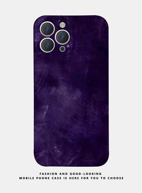 适用苹果华为简约彩绘紫色iPhone16 1213/14promax新款nova8mate40pro/p50S16OPPOreno8/9情侣手机壳iqoo11