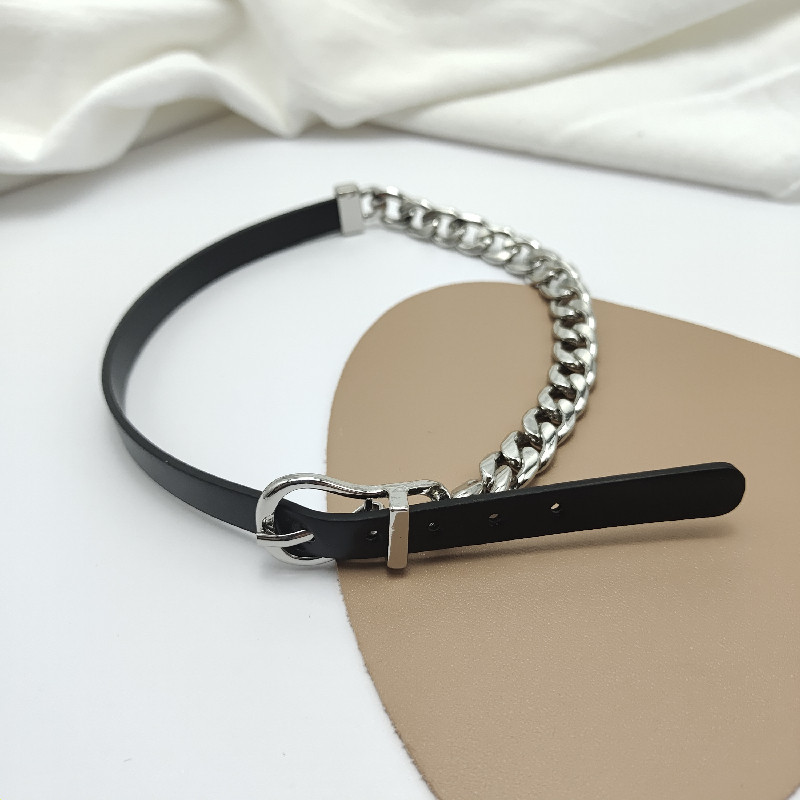 新款辣妹皮带扣颈链choker黑暗项圈