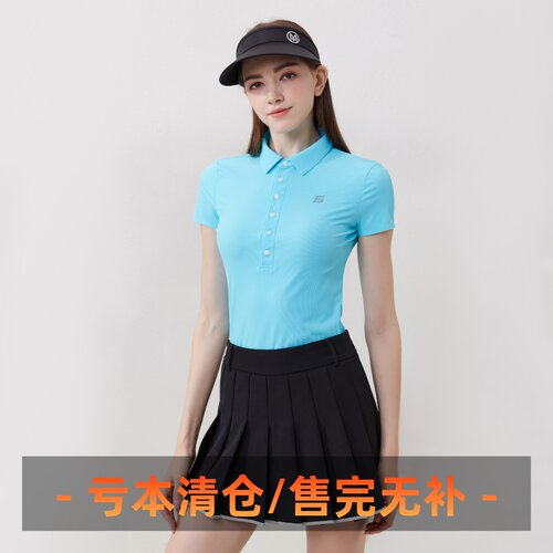 高弹透气速干高尔夫短袖女修身