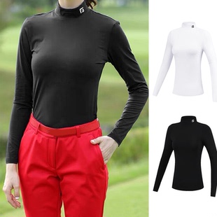 高尔夫打底衫女加绒保暖衣修身弹力秋冬季golf女装长袖上衣T恤女