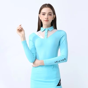 高尔夫女士长袖短裙套装网球运动韩版修身高弹上衣golf女装春夏季