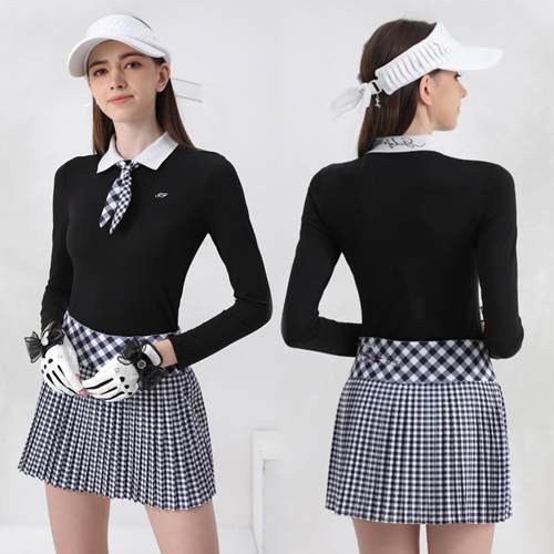 春秋季高尔夫网球长袖裙子套装女