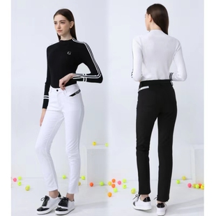 秋冬季高尔夫女士长袖加绒长裤套装修身显瘦韩版上衣golf女装裤子