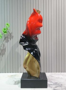 玄关摆件酒店大堂售楼处大型落地装饰客厅抽象艺术彩带彩绘雕塑