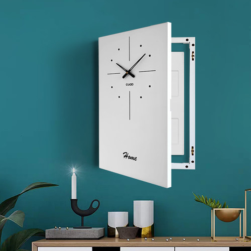 遮挡电表箱白色挂钟尺寸支持定制