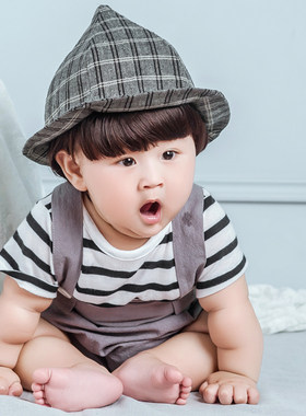 运动休闲纯棉百天宝宝周岁幼儿男孩女孩拍照摄影服饰套装孔雀纱裙