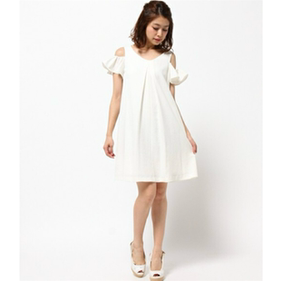 1.4W 日单甜美风乳白色A型连衣裙女夏季
