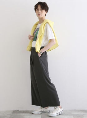 INDIV*I新款1.3W好穿的流畅线条松紧腰春夏女裤