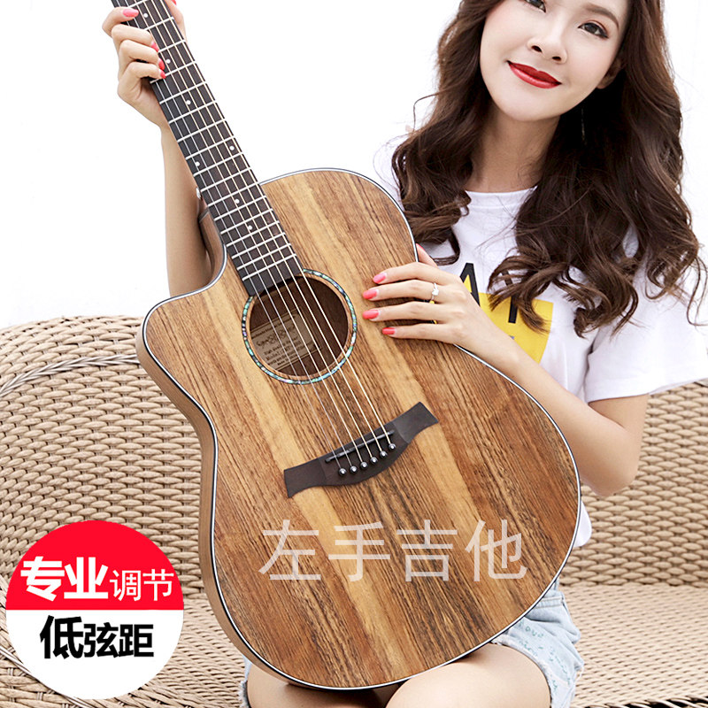 吉普赛左手吉他34 36寸面单板吉他38 39寸左撇子40寸41寸电箱吉他