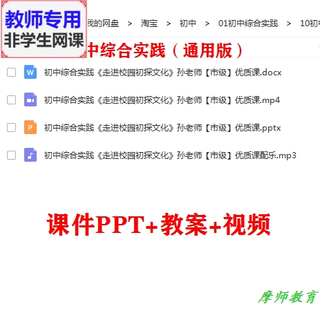综合实践活动《走进校园初探文化》公开课课件PPT教案视频教师用