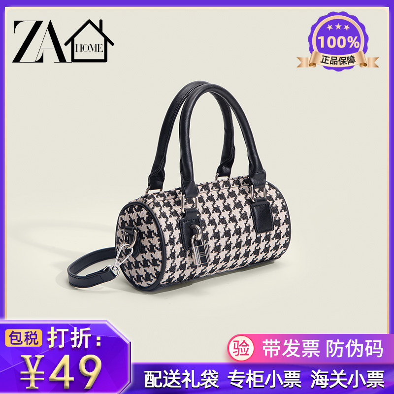 专柜女包包2024新款小众高级感复古百搭小圆筒包单肩斜跨手提小包