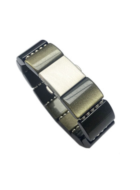 天然金曜石猫眼效应手环宽版小众扣头设计送男友手链礼物扣头手排