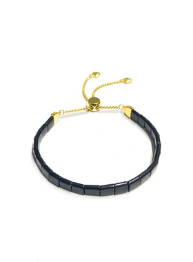 百搭黑玛瑙小方块手链气质沉稳男女同款情侣好友礼物小众轻奢手串