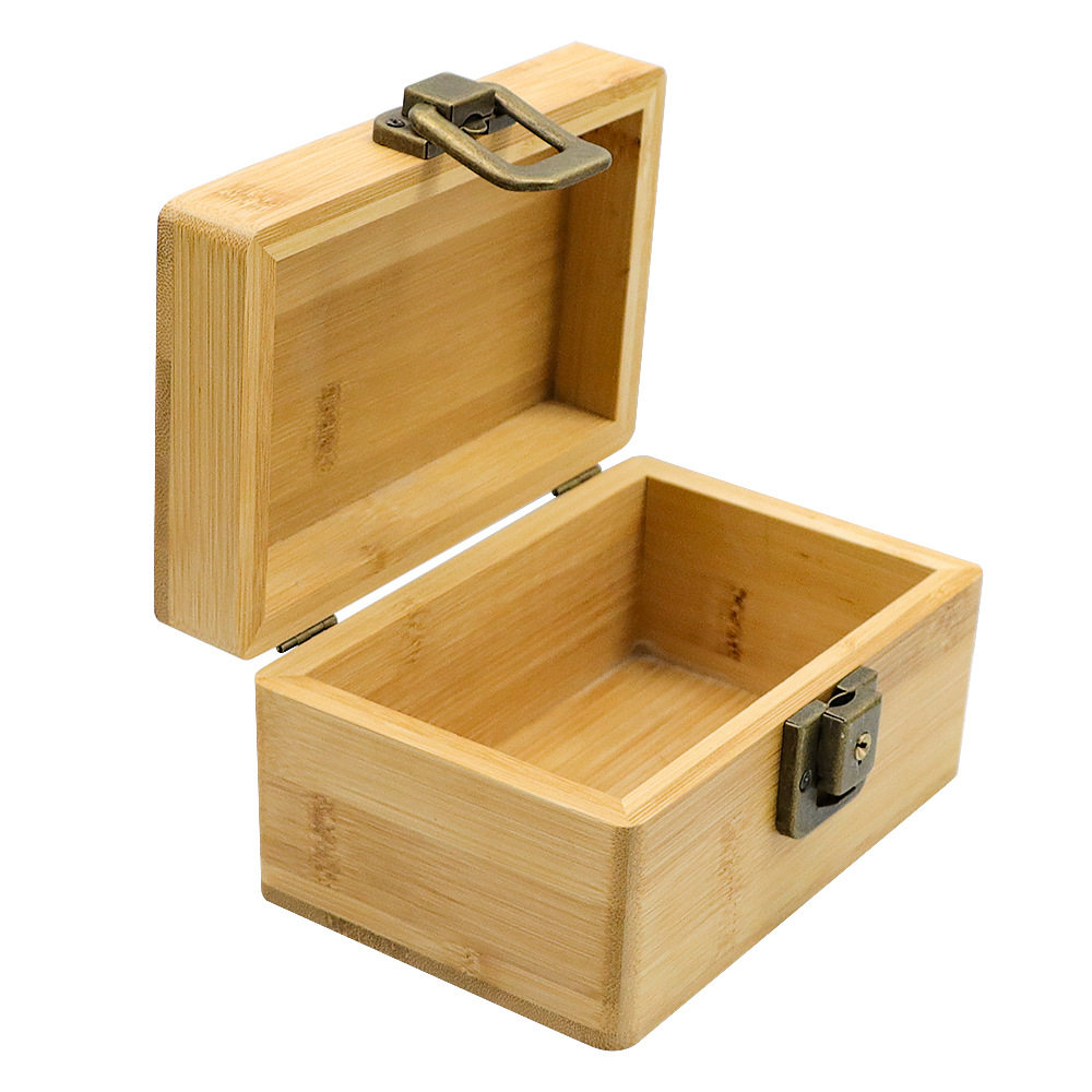 竹木质烟具收纳盒储存手卷木盒带锁木头烟盒木烟具配件 Pill Box