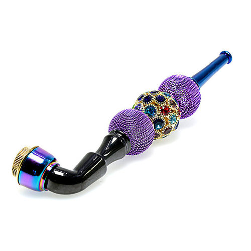 带钻金属烟斗多色咬嘴吸嘴烟斗金属便携式可拆卸式配件时尚烟具