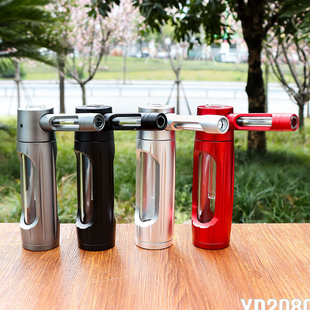 跨境热销锤形铝合金烟150mm便携金属玻璃水烟斗可拆卸易清洗PIPE