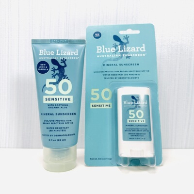 蓝蜥蜴Blue Lizard敏感肌肤纯物理防晒霜SPF50芦荟保湿成人婴儿