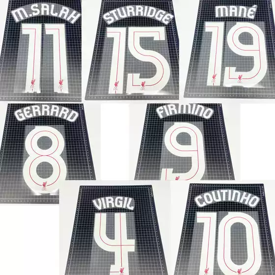 Liverpool Cup Competition 2010-18 Lfc Offset Printing Numbers M.Salah 11 Virgil 4 Firnino9