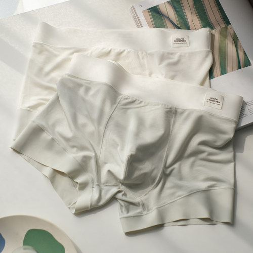 60支轻薄舒适男士内裤男款透气中腰宽松男生平角四角短裤头