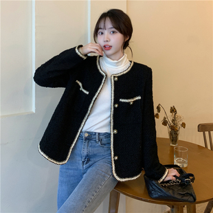 名媛上衣甜妹 夹棉厚高级感小个子法式 大码 小香风女神外套胖MM女装