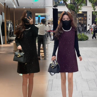 裙小衫 高级感小香风气质马甲套裙2025秋季 钉珠无袖 时尚 两件套 新款