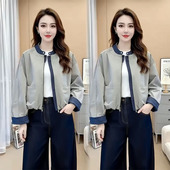 夹克棒球服上衣 新款 韩版 设计感宽松立领撞色拼接短外套女2026春季