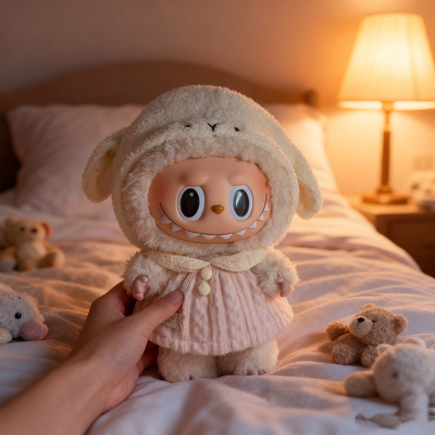 仅衣服labubu公仔衣服1拉布布换装着替晚安咩咩睡衣奶黄爬爬服