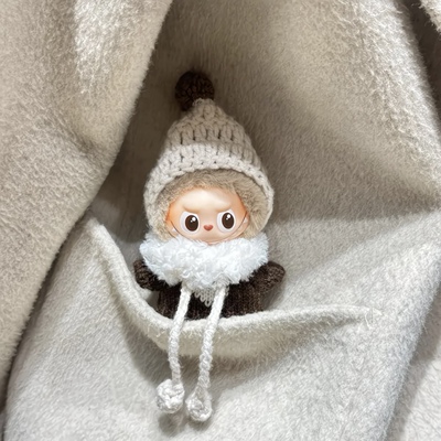 冬日复古毛绒针织娃衣套装4.0拉布布娃衣10cm搪胶公仔可爱娃衣