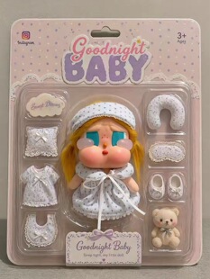 CRYBABY哭娃娃衣咕噜咕噜沙滩小憩蓝色可爱波点睡衣服套装着替换