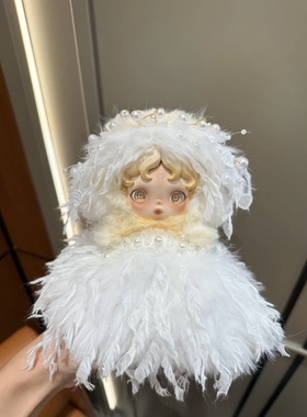 光织园sp系列着替娃衣  光织园白色羽毛婚纱裙套装【不含玩偶】