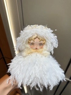 不含玩偶 光织园sp系列着替娃衣 光织园白色羽毛婚纱裙套装