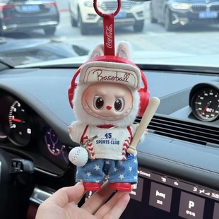 适用于Labubu一二三代娃衣棒球棒球帽搪胶公仔拉布布衣服套装