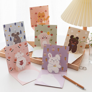 森屿叶生日贺卡圣诞节日立体定制手写派对儿童礼物卡通祝福小卡片