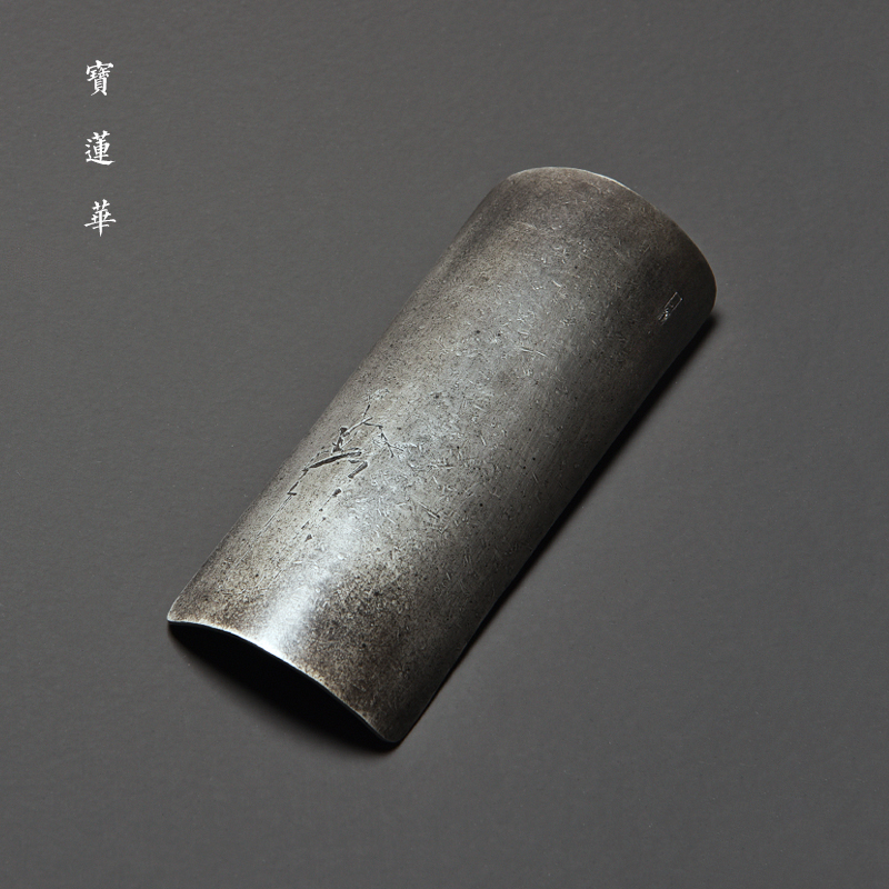 点梅手工雕刻锡茶则名师一修作品