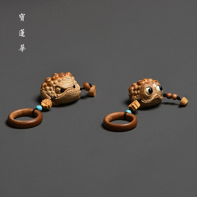 掌中萌宠金蟾老竹根雕手把件 精品手工竹雕 把玩文玩茶玩茶道摆件